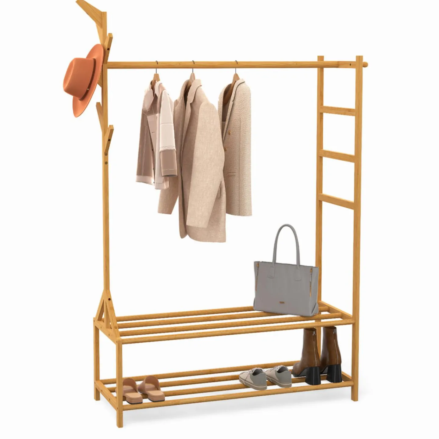 Portant vêtement en bambou*IDMarket Clearance