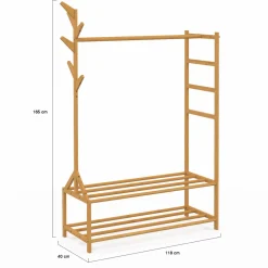Portant vêtement en bambou*IDMarket Clearance