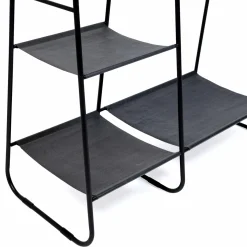 Portant vêtements en métal noir et façon bois*IDMarket Sale