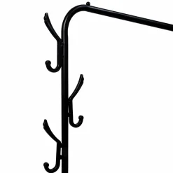 Portant vêtements en métal noir avec étagères à chaussures*IDMarket