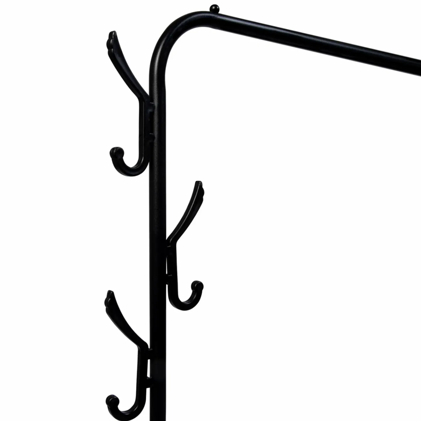 Portant vêtements en métal noir avec étagères à chaussures*IDMarket