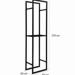 Porte bûches vertical intérieur 170 cm en métal noir*IDMarket