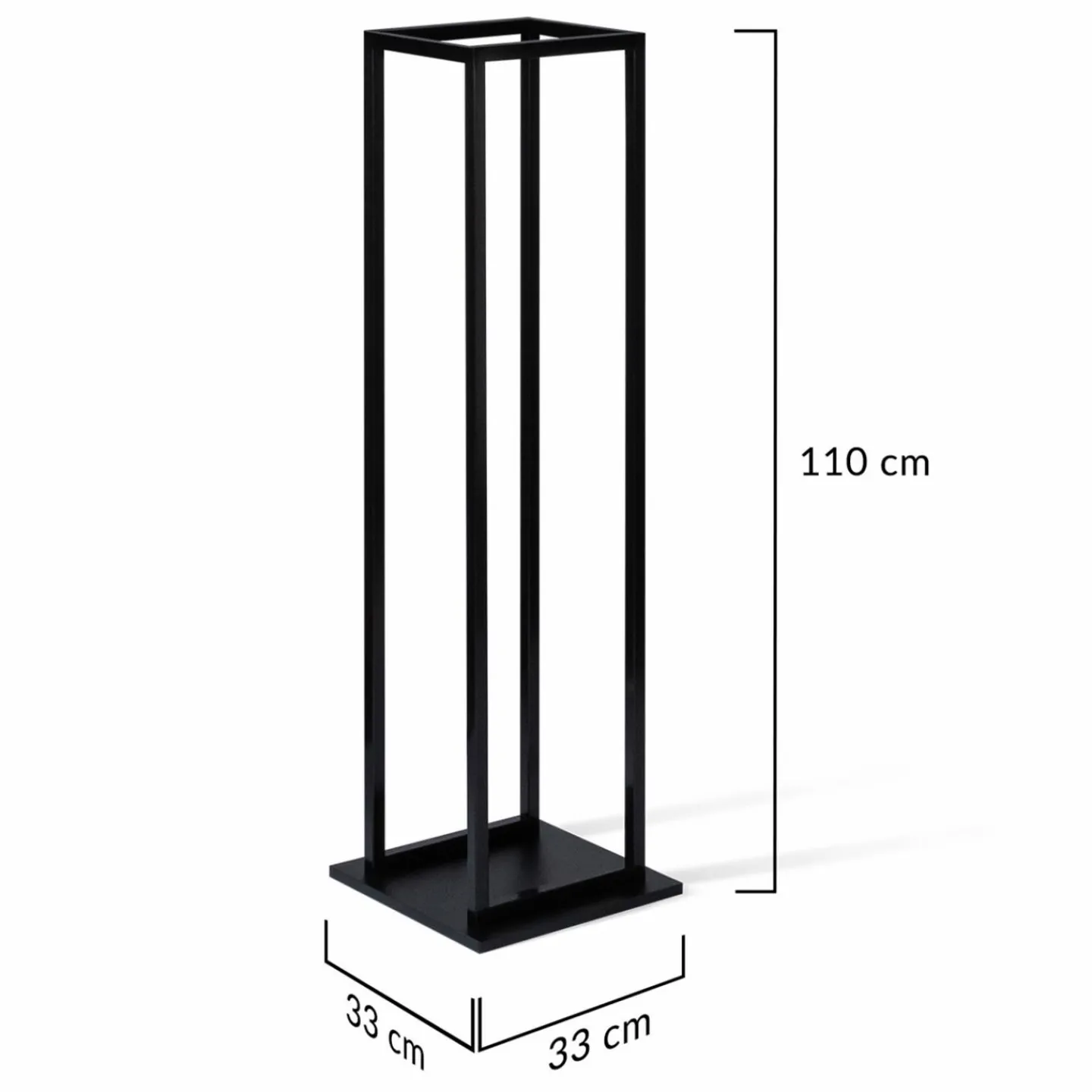 Porte bûches vertical intérieur 112 CM en métal noir*IDMarket