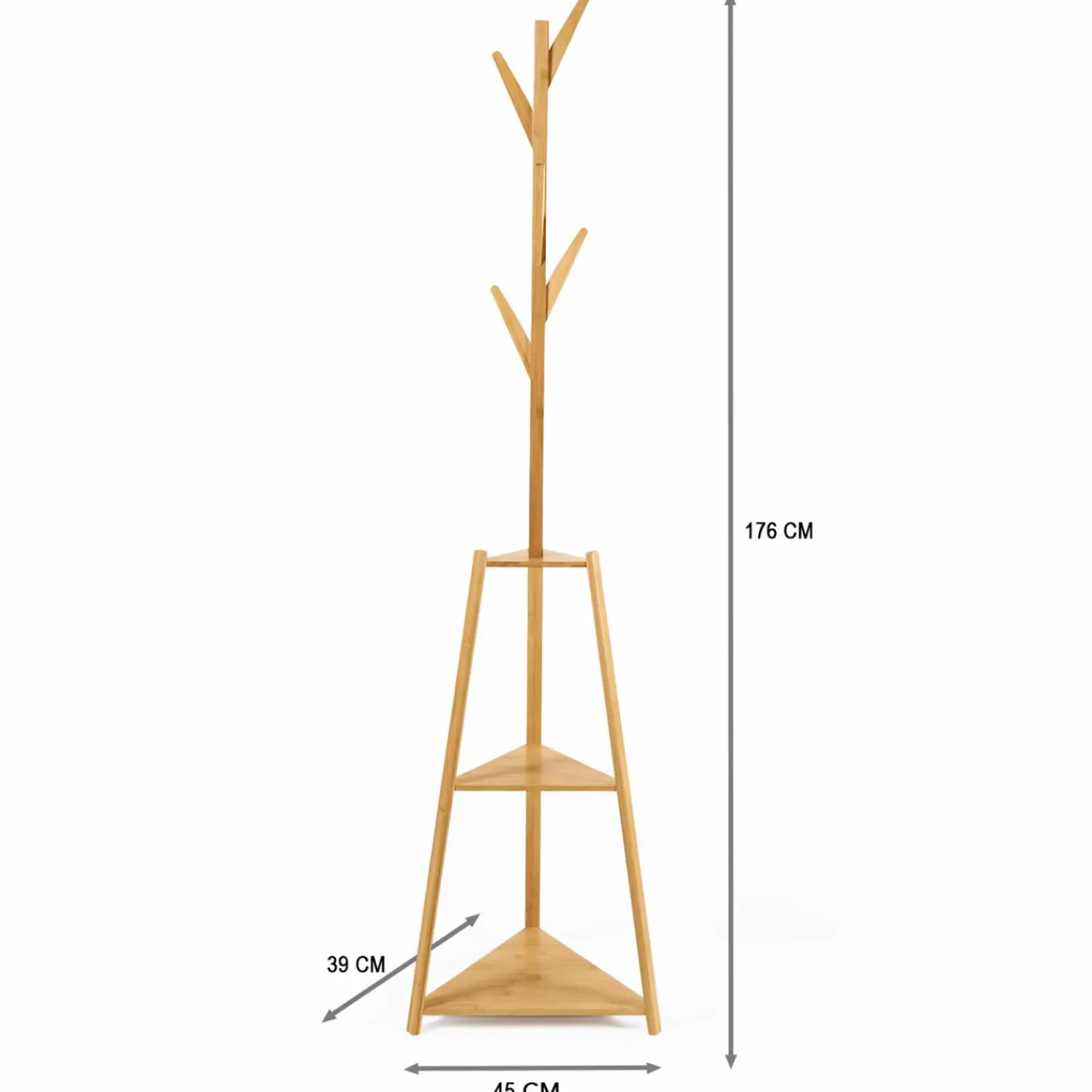 Porte-manteau bambou avec étagères d’angle*IDMarket Sale