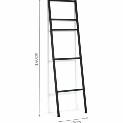 Porte-serviettes échelle pour salle de bain en métal noir*IDMarket Best