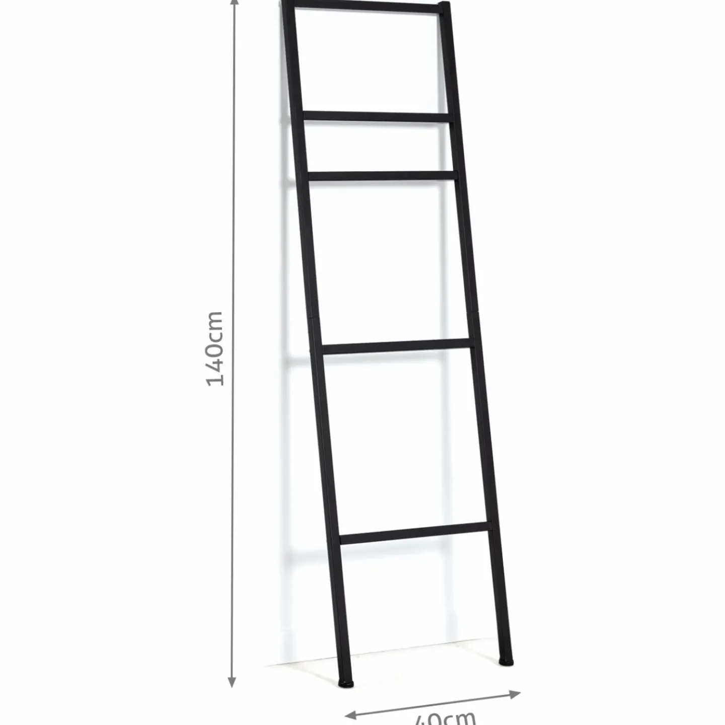 Porte-serviettes échelle pour salle de bain en métal noir*IDMarket Best