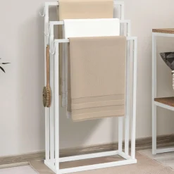 Porte-serviettes industriel métal blanc 3 niveaux*IDMarket Outlet
