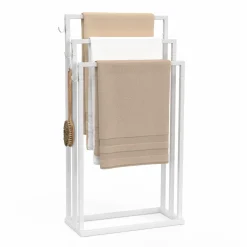 Porte-serviettes industriel métal blanc 3 niveaux*IDMarket Outlet