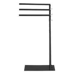 Porte-serviettes sur pied métal noir*IDMarket Clearance