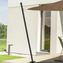Poteau pour toile ombrage en acier noir 220 cm*IDMarket Best