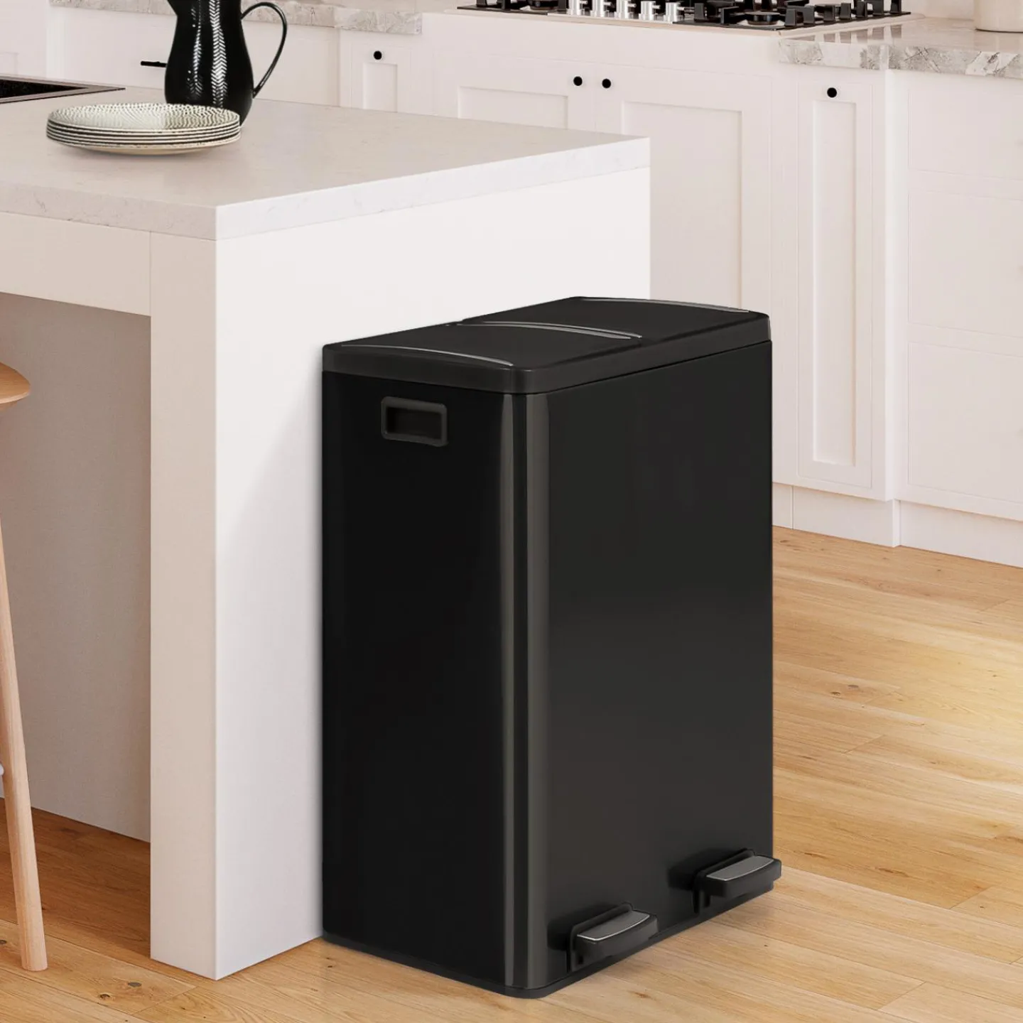 Poubelle de cuisine 2x30L seaux amovibles avec pédales*IDMarket Best