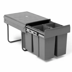 Poubelle tri sélectif 3 compartiments encastrable amoviles 1x15L + 2x8L*IDMarket New