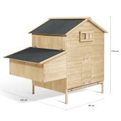 Poulailler 4 à 6 poules en bois avec pondoir*IDMarket Outlet
