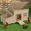 Poulailler en bois 6 poules avec pondoir, toit plat et sur pilotis*IDMarket New