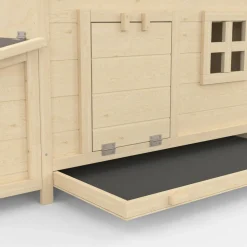 Poulailler en bois 6 poules avec pondoir, toit plat et sur pilotis*IDMarket New