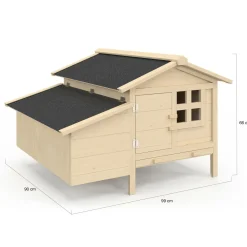 Poulailler en bois 5 poules avec pondoir sur pilotis XXL*IDMarket Discount