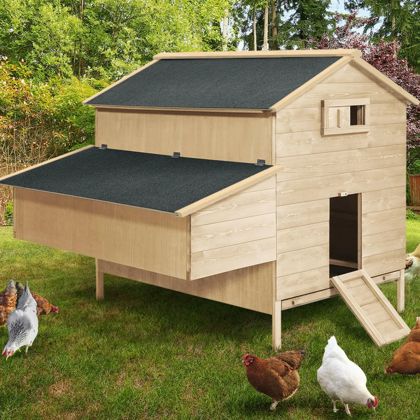 Poulailler XXL avec pondoir*IDMarket Online