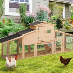 Poulailler XXL en bois avec pondoir*IDMarket New