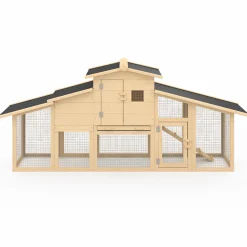 Poulailler XXL en bois avec pondoir*IDMarket New