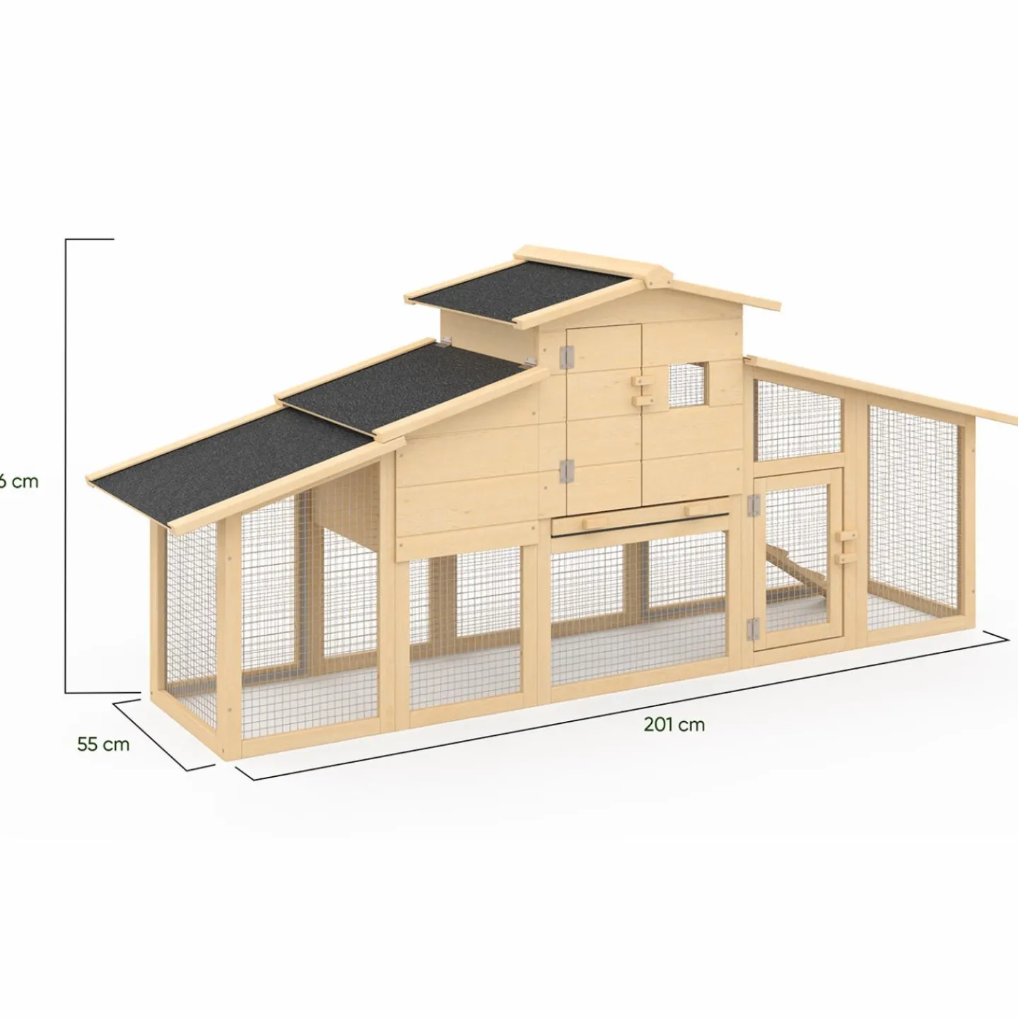 Poulailler XXL en bois avec pondoir*IDMarket New
