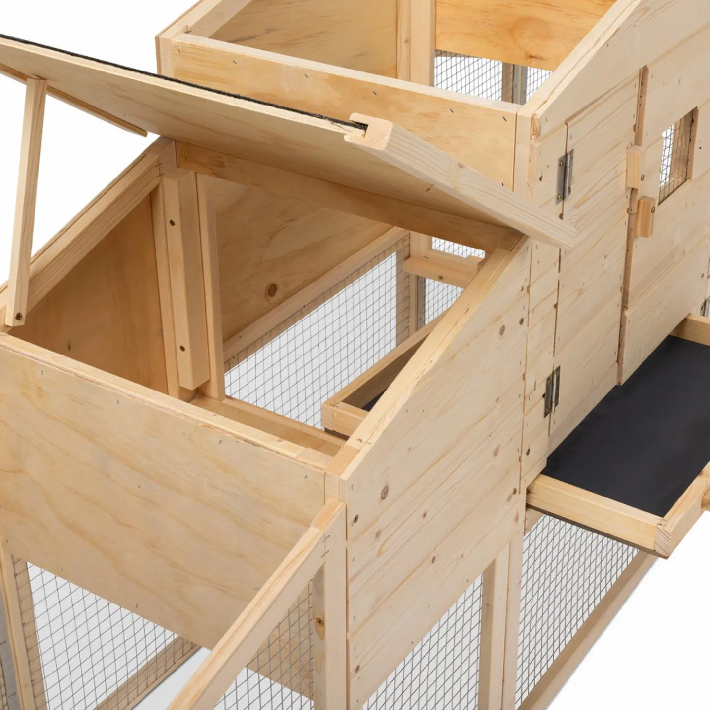 Poulailler XXL en bois avec pondoir*IDMarket New