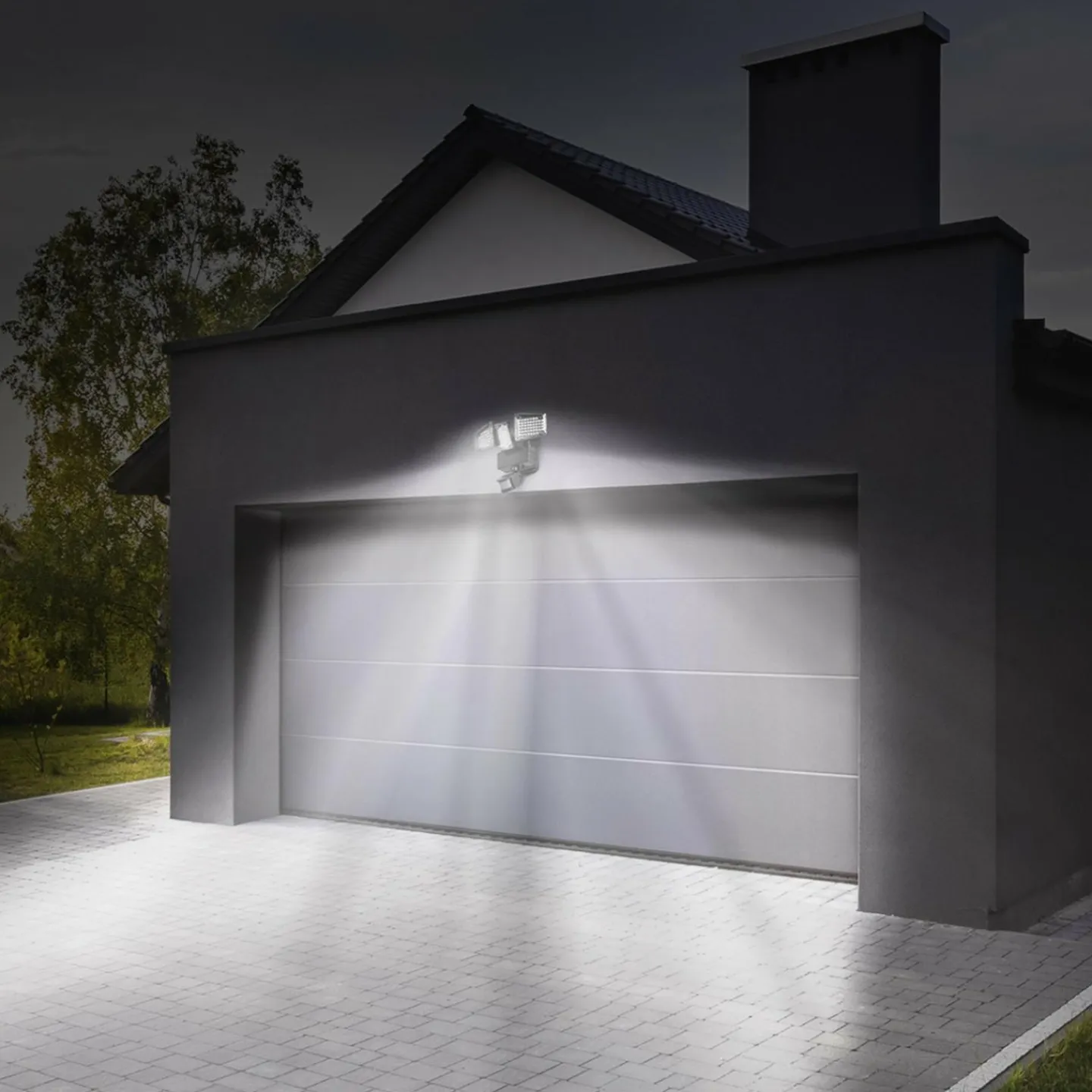 Projecteur LED solaire 3 spots 178 LED avec détecteur de mouvement*IDMarket Online