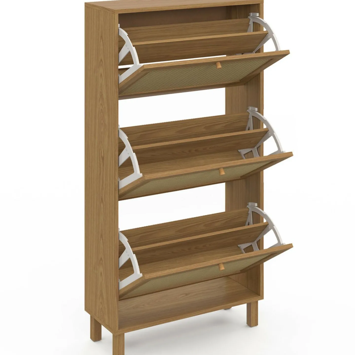 Rangement à chaussures vintage effet cannage*IDMarket Discount