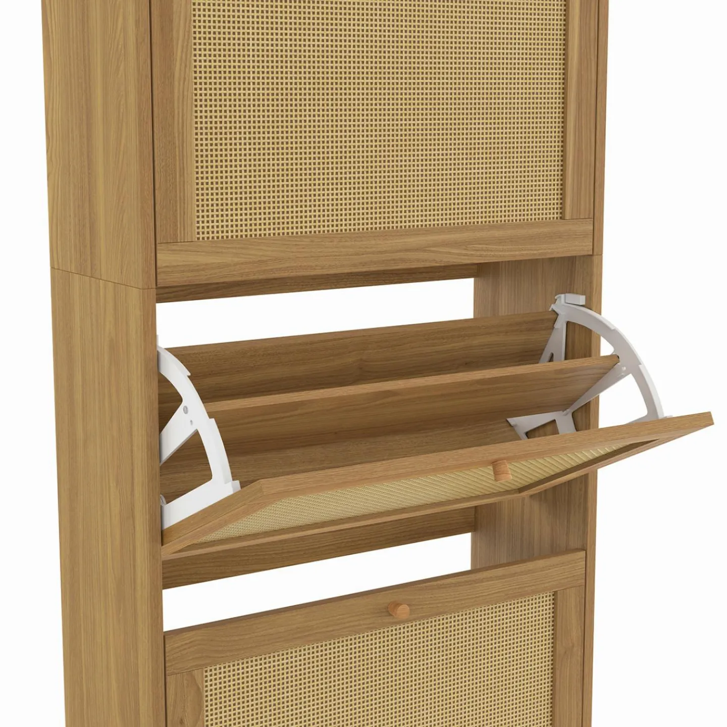 Rangement à chaussures vintage effet cannage*IDMarket Discount