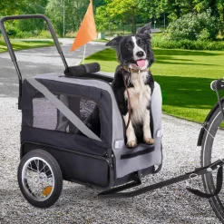 Remorque à vélo pour chien avec réflecteurs*IDMarket New