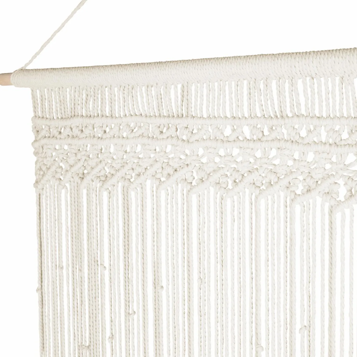 Rideau bohème beige en macramé*IDMarket Sale