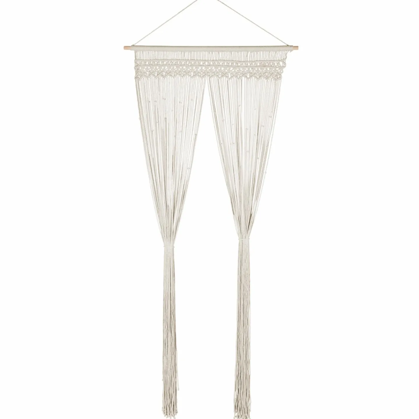 Rideau bohème beige en macramé*IDMarket Sale
