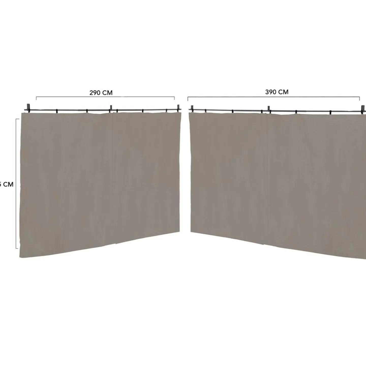 Rideaux de 3 et 4 M avec fermeture éclair pour pergola taupe : lot de 2*IDMarket Discount