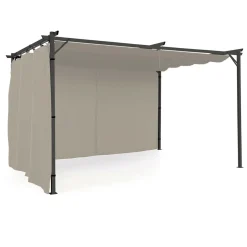 Rideaux de 3 et 4 M avec fermeture éclair pour pergola taupe : lot de 2*IDMarket Discount