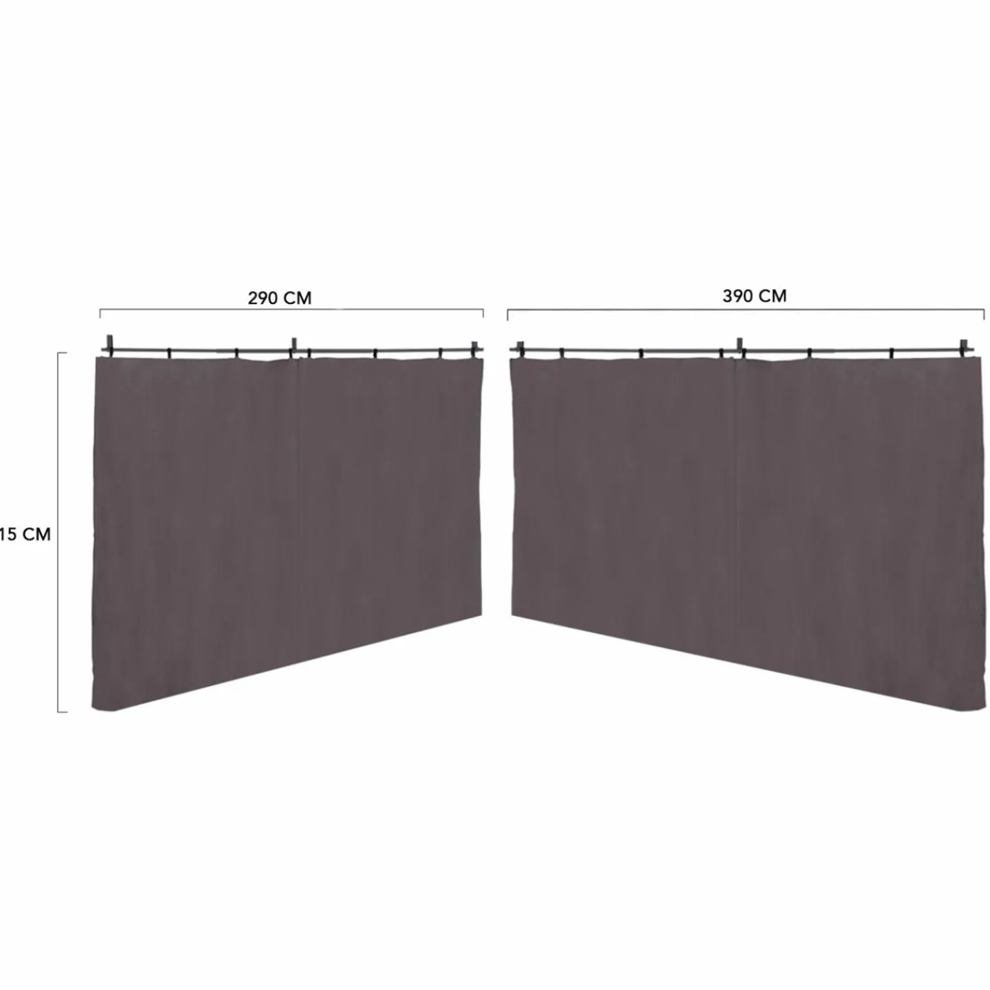 Rideaux extérieurs pour pergola 3x4m gris*IDMarket New