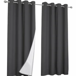 Rideaux occultants thermiques gris anthracite*IDMarket Clearance