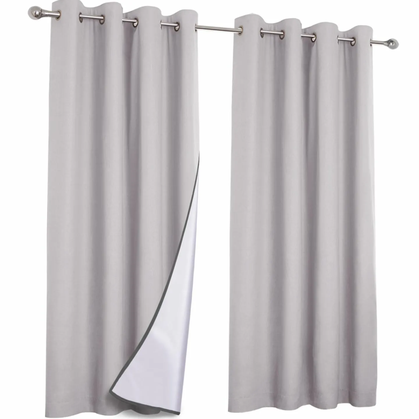 Rideaux occultants thermiques gris clair*IDMarket Sale