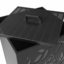 Réservoir à granulés / pellets 4 roues avec tamis 55kg noir*IDMarket Clearance