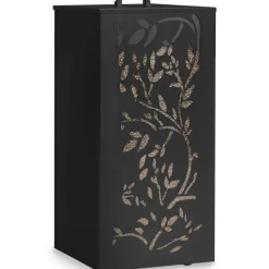 Réservoir à granulés - rangement à pellets 45 kg noir motif floral 36 x 36 x 76 cm*IDMarket Outlet