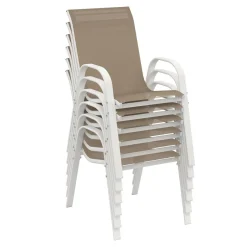 Salon de jardin 10 personnes blanc et beige 240 cm*IDMarket Clearance