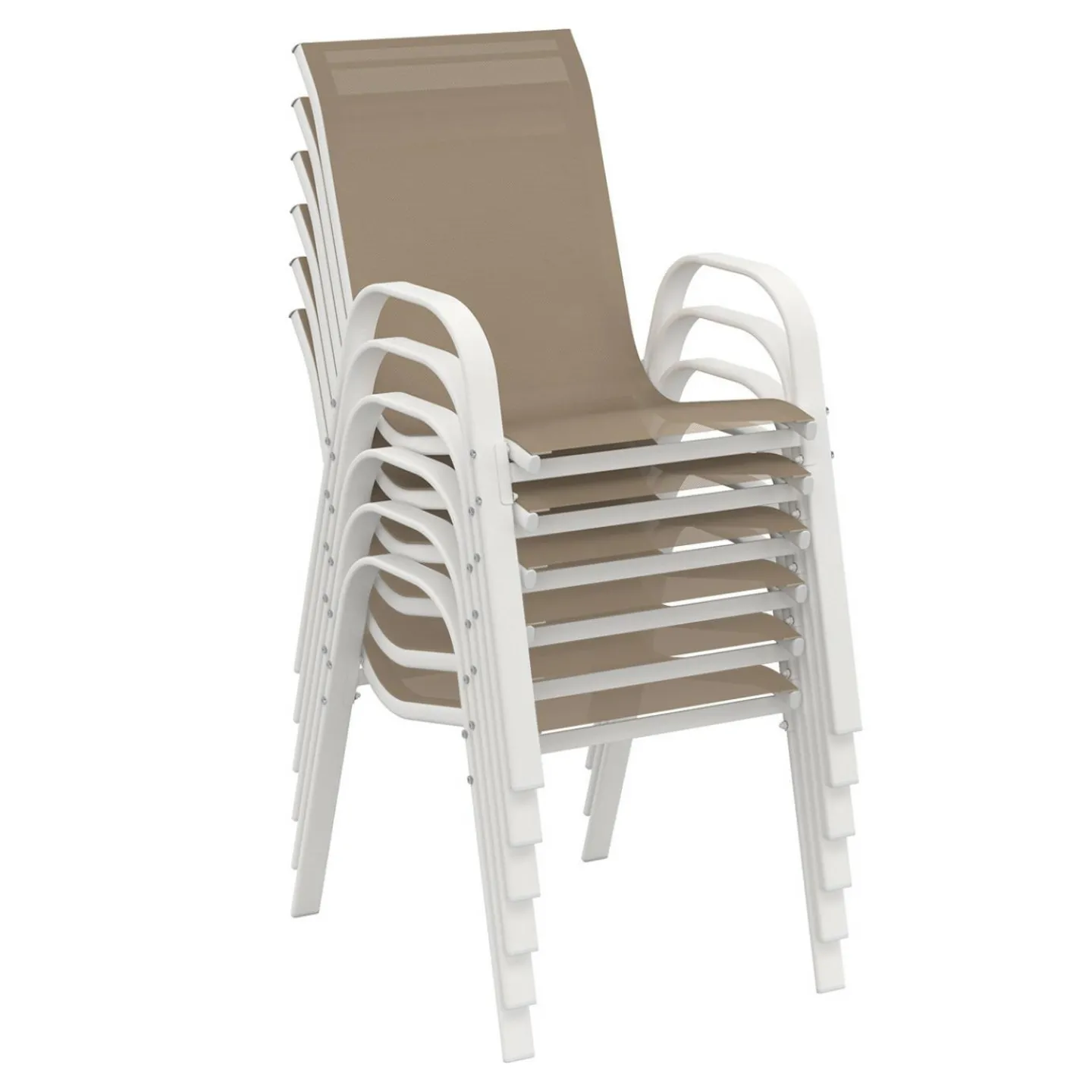 Salon de jardin 10 personnes blanc et beige 240 cm*IDMarket Clearance
