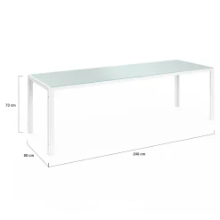 Salon de jardin 10 personnes blanc et beige 240 cm*IDMarket Clearance