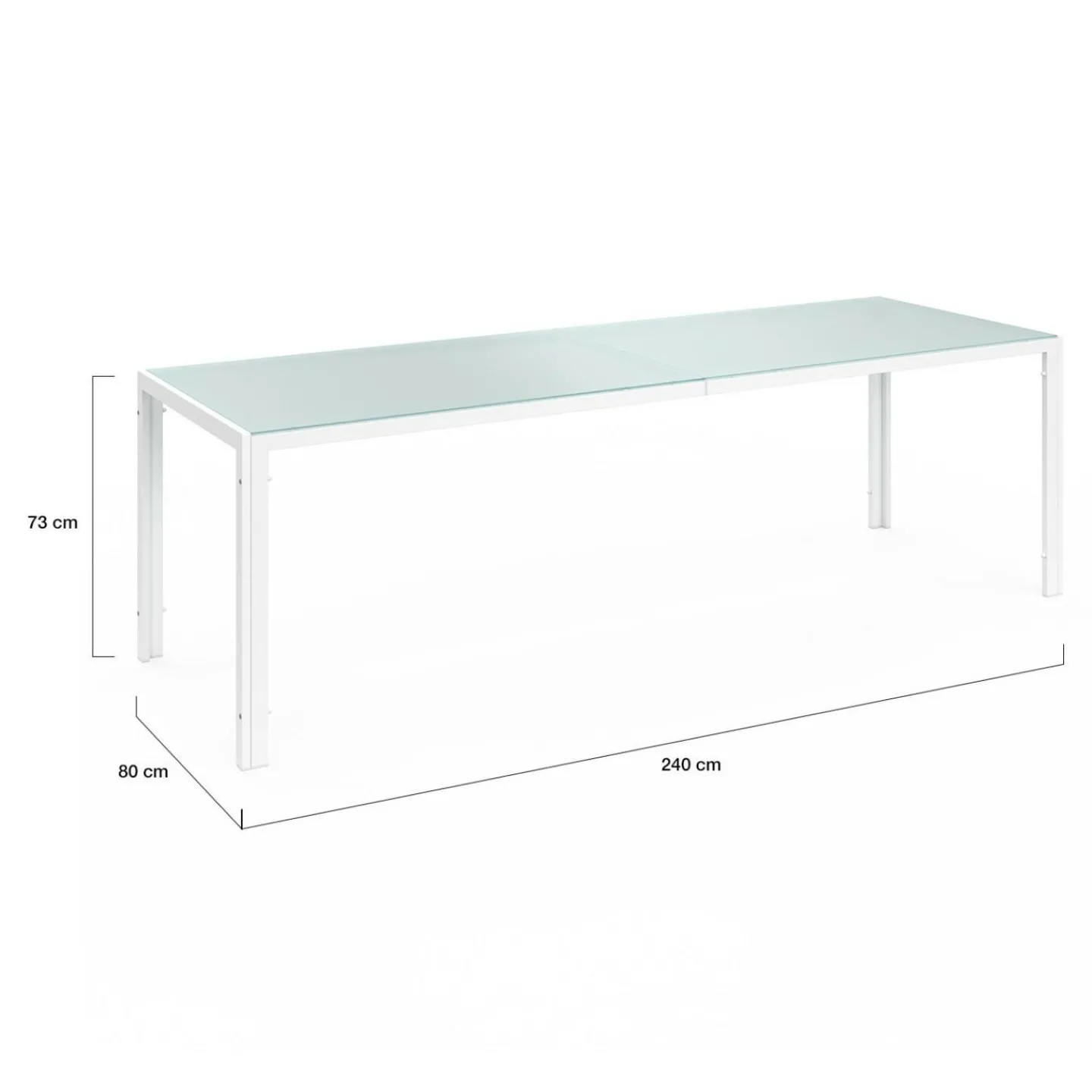 Salon de jardin 10 personnes blanc et beige 240 cm*IDMarket Clearance