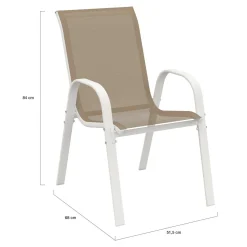 Salon de jardin 10 personnes blanc et beige 240 cm*IDMarket Clearance