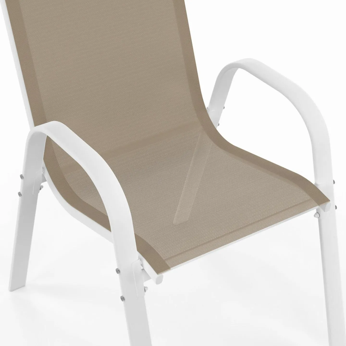 Salon de jardin 10 personnes blanc et beige 240 cm*IDMarket Clearance
