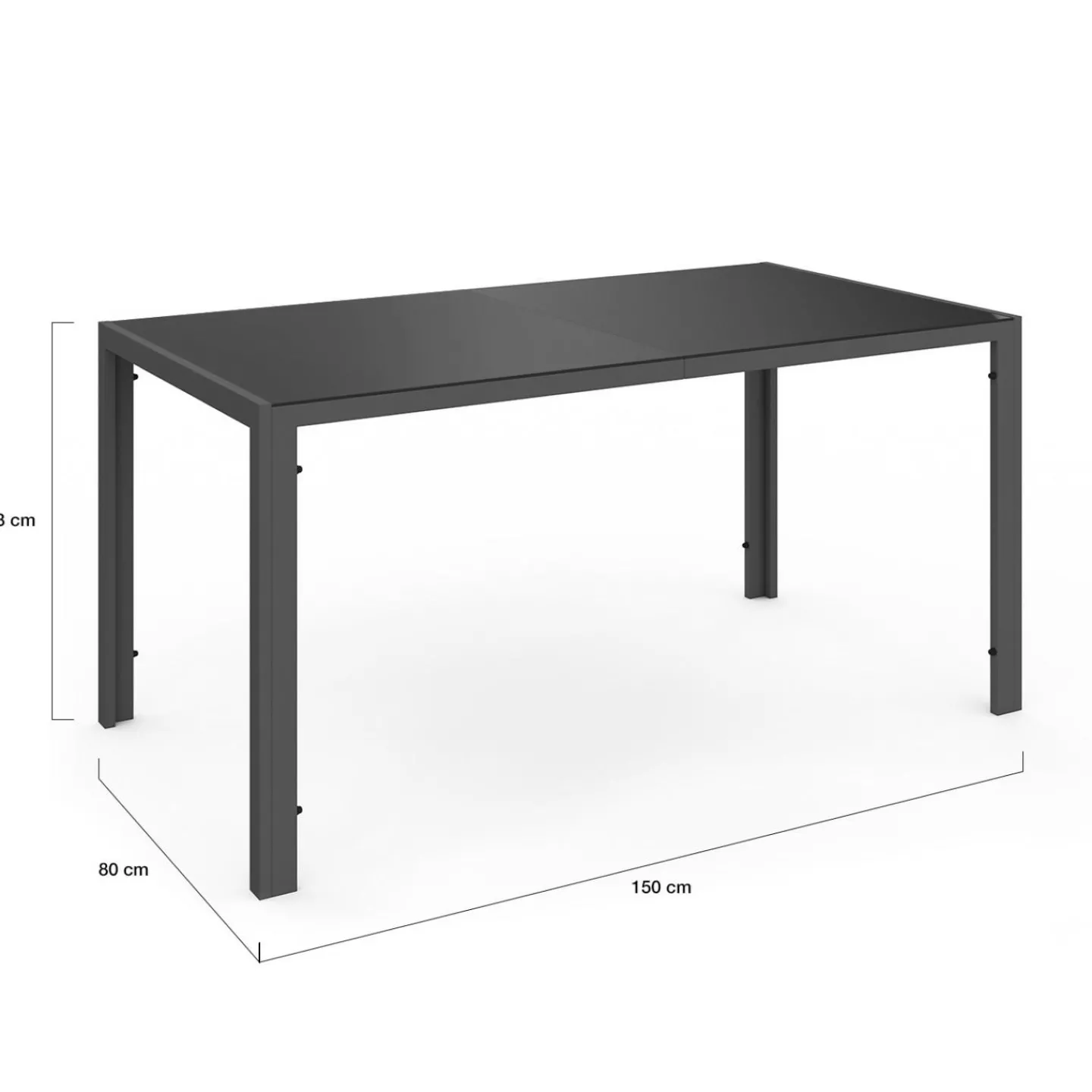 Salon de jardin 6 personnes table 150 cm fauteuils cordage gris anthracite*IDMarket Outlet