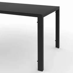 Salon de jardin 6 personnes avec chaises noir et rotin clair*IDMarket Clearance