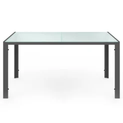 Salon de jardin 6 personnes chaises empilables gris anthracite table 150 cm*IDMarket Discount