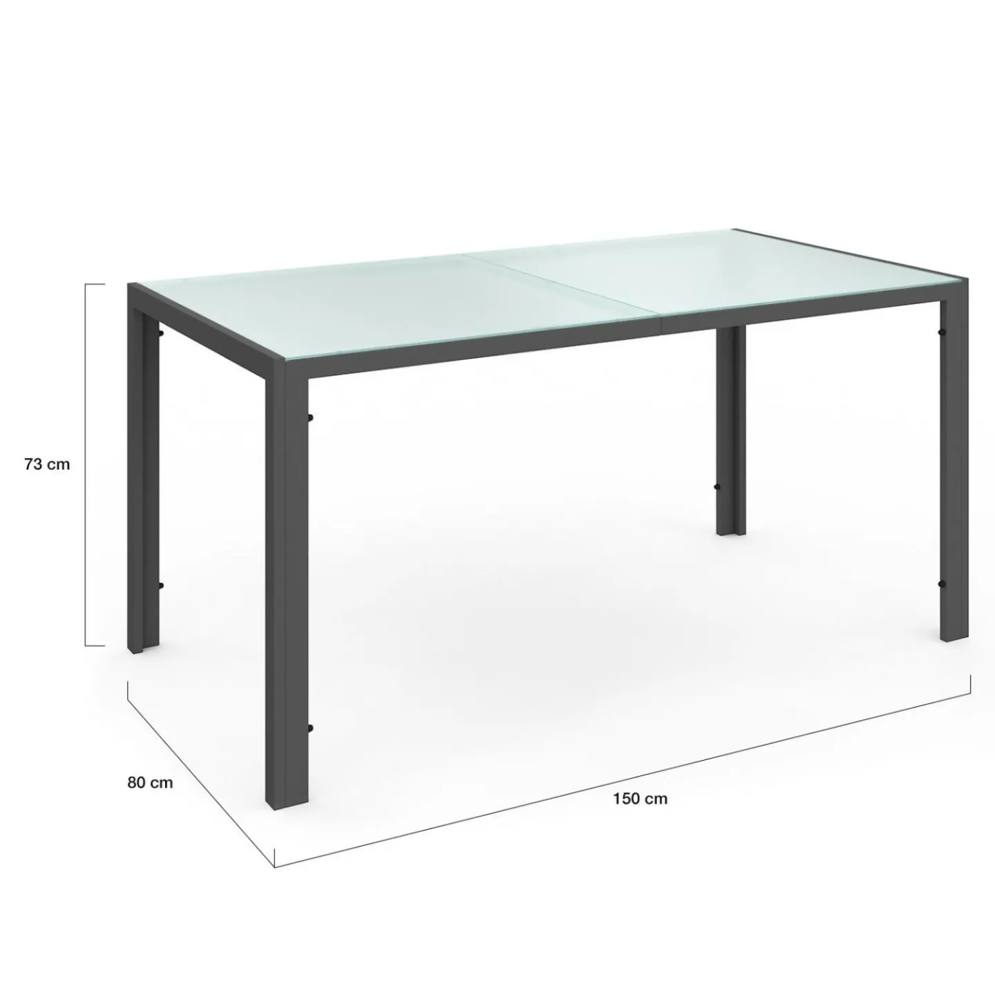 Salon de jardin 6 personnes chaises empilables gris anthracite table 150 cm*IDMarket Discount