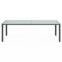 Salon de jardin 10 personnes table 240 cm plateau clair et chaises empilables gris anthracite*IDMarket