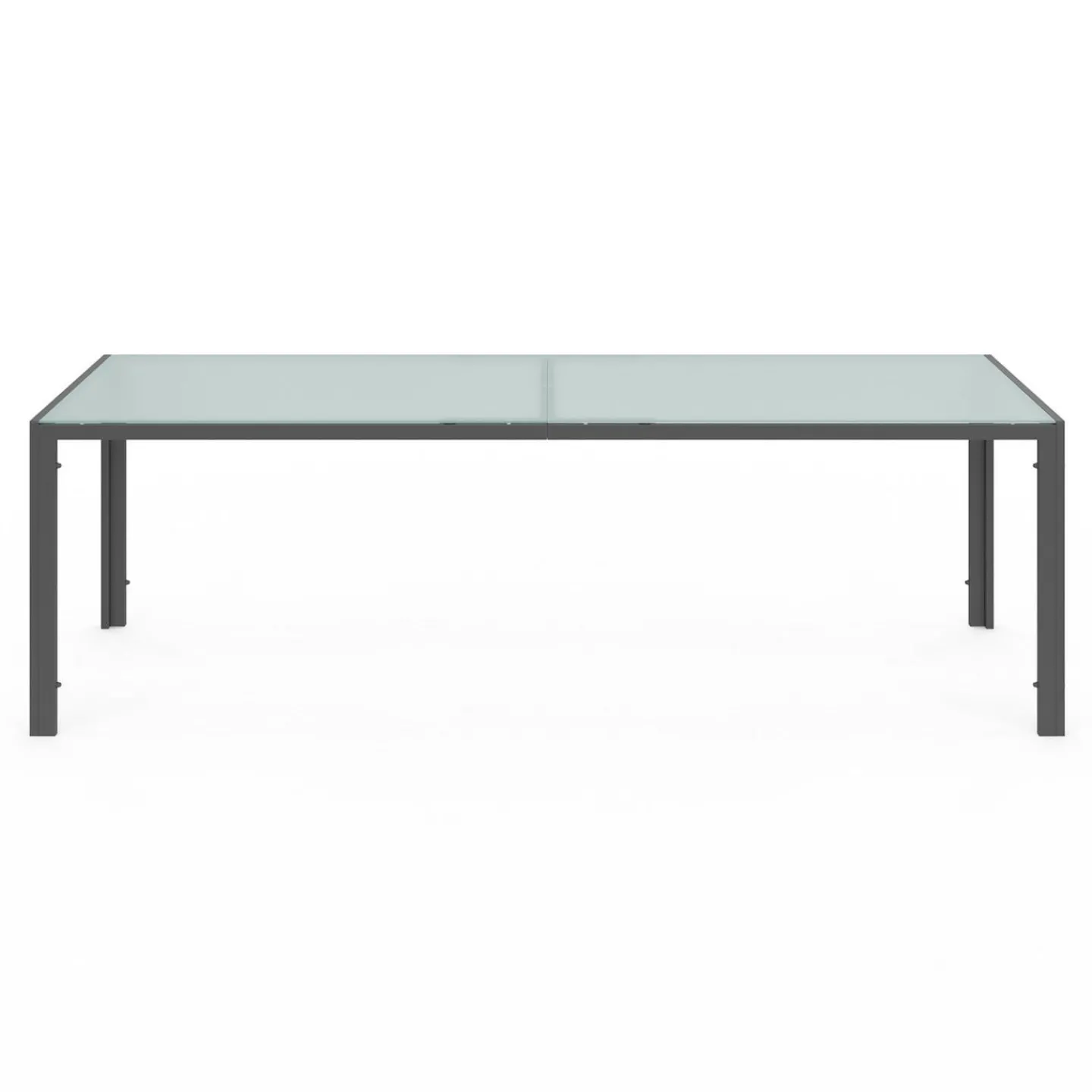 Salon de jardin 10 personnes table 240 cm plateau clair et chaises empilables gris anthracite*IDMarket